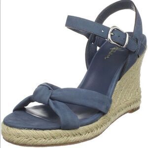 Cole Haan Women's Air Cynthia Espadrille Sandals in Marble Nubuck (Blue) 7